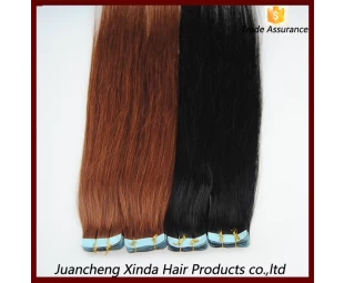 Grade6A extensión del pelo cinta lisa venta caliente en el mercado del cabello adhesiva de doble cara pelo de la cinta