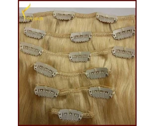 Gray color double drawn clip in hair