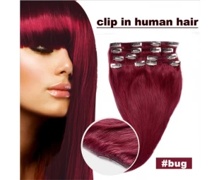 High quality cheap 100% Brazilian human hair clip in hair extension