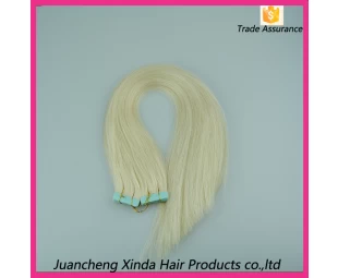 La alta calidad y sedoso pelo cinta recta extension100% pelo humano extensiones de cabello de cinta al por mayor