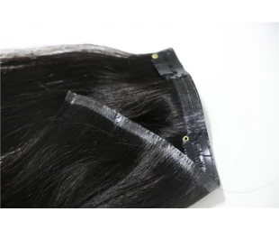 High quality skin weft clip in hair 10pcs with 24clips double drawn natural color
