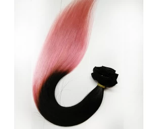 Высокое качество Remy девственницы зажим в выдвижении волос два тона ломбер волос