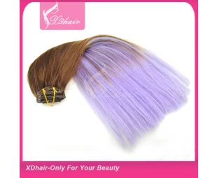Hot Fashion Human Hair Balayage Two Tone Color 22 inch 220gram Clip in Hair Extension