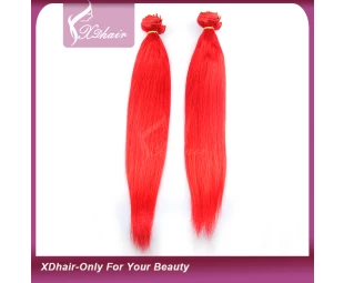Hot Fashion Human Hair Red Color 22 inch 220gram Clip in Hair Extension