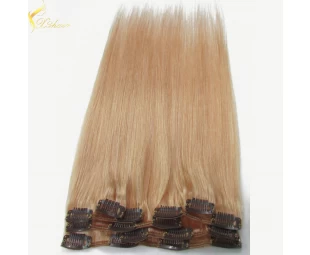 Hot Sell Remy Human Hair Extension 8-30inch Sample Order Accept Blond Color Clip in Brazilian Hair