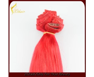 Hot Selling Golden Supplier factory price red color clip in human hair extension