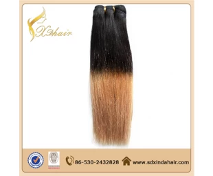 Hot sale ombre hair extension two colored cheap brazilian hair weaving/ hair weave