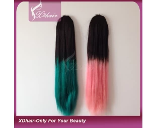 Hot sales human hair ponytail hair extension fashion ombre color human hair ponytail