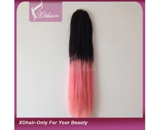 Hot sales human hair ponytail hair extension fashion ombre color human hair ponytail