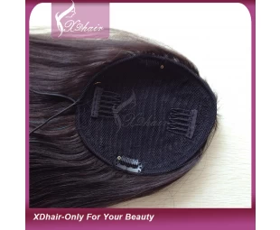 Ventas calientes extensión del pelo de cola de caballo cabello humano de color ombre coleta de cabello humano