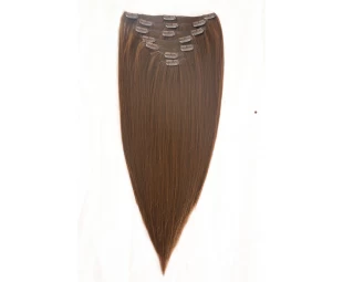 Hot selling no tangle no shed double drawn thick remy hair clip ins 160g