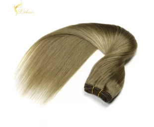 Hot selling trade assurance double weft shedding free brazilian human hair sew in weave