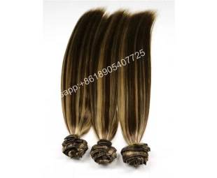 Hot selling wholesale double drawn hair virgin remy human hair extention 200g clip in piano color
