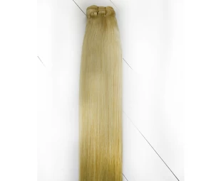 Human hair extension machine weft blond hair