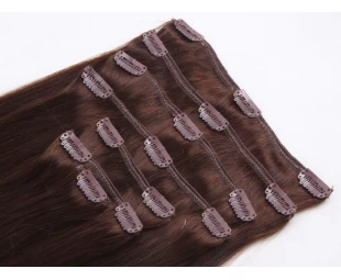 Op voorraad hete verkoop mode nieuwe 8A grade onbewerkte clip stijlen in LEVERANCIER hair extensions