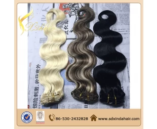 Indian virgin hair 7A factory price clip in hair