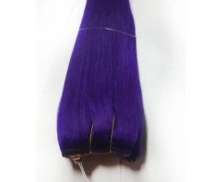 Lace clip in hair extesnion top quality purple hair