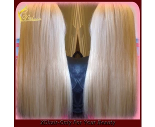 Light blond human hair wave top grade hair extension