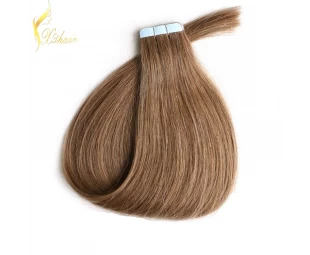Light brown hair extension skin weft 2.5g piece one year hair weft peruvian hair