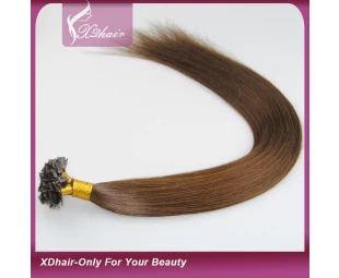 Fabricage Groothandel 100% Virgin Brazilian Hair Italië Keratine Glue Flat Shape Nait Tip Hair Extension