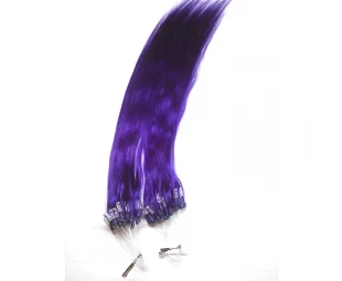 Micro capelli dell'anello del ciclo capelli filo capelli umani indiani del ciclo di colore viola