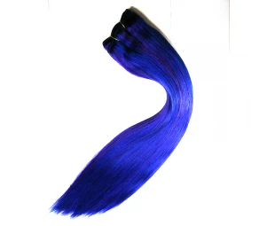 Mezclar el color del pelo de la trama del relieve de color azul púrpura tejido de 150 g por paquete precio de la orden a granel