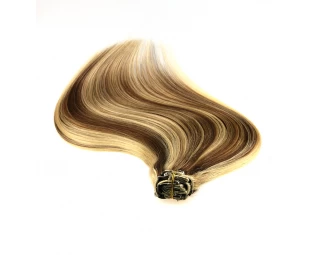 Mix color huam hair extension clip in hair weaving peruvian hair