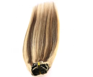 Mix color huam hair extension clip in hair weaving peruvian hair