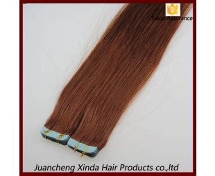 Prodotti più richiesti 2015 grade remy vergine di estensioni dei capelli nastro capelli russo 100%