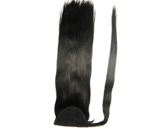 Natural black  unprocessed human hair ponytail factory cheap price hair