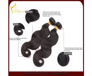 Nuovi prodotti vergine brasiliana dei capelli Estensioni di trama all'ingrosso della fabbrica dei capelli umani Weave