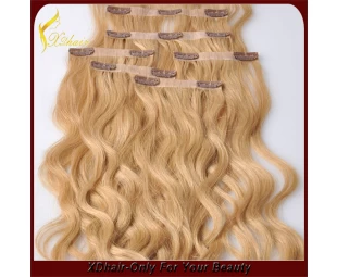 New arrival hot selling 100% Indian virgin remy hair bulk body wave double weft clip in hair extension