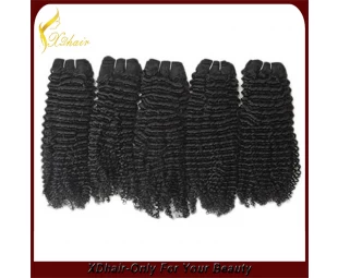 New product hot selling 100% European virgin remy human hair weft curly double weft hair weave