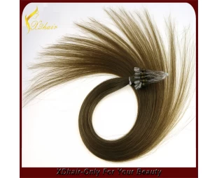 New product wholesale price 100% Brazilian virgin remy human hair double drawn micro loop ring hair extension