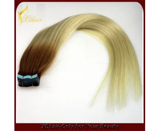New style blue glue 100% Brazilian virgin remy hair Germany glue two tone tape hair extension