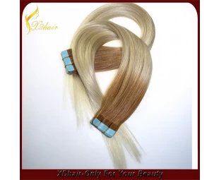 New style blue glue 100% Brazilian virgin remy hair Germany glue two tone tape hair extension