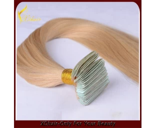 No shedding no tangle beautiful colored blue glue100% Brazilian virgin remy hair Germany blue glue new style tape hair extension