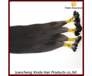 No shedding tangle free top quality 2014 hot sale brazilian pre bonded hair extension human