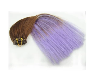 Ombre dip dye clip in hair extension brazilian clip on hair