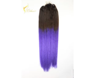 Ombre human hair micro ring hair ,two tone remy virgin hair extensions