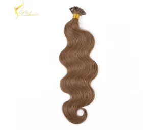 One Donor 100% human hair factory price i tip curly hair extensions