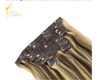 Piano Color Virgin Brazilian Clip in Hair Extensions Remy Hair