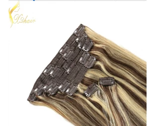 Piano Color Virgin Brazilian Clip in Hair Extensions Remy Hair