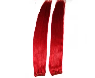 Red color human hair extension vietnam hair highlight red hair extension