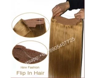 Secret 18" silky straight remy virgin hair brown flip in halo human hair extension
