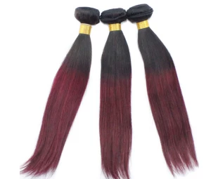 Shade hair extension dip dye weft  top quality real human hair
