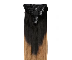Silky Straight  blonde human hair extensions clip in human hair pieces