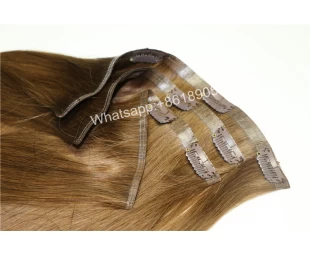 Silky straight double drawn clip in hair extensions 100% human hair