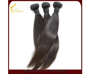 Tangle free hairpiece human hair extension double drawn quality virgin remy hair