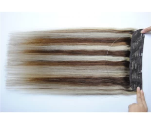 Thick piano color 120g Remy Double Drawn 20 inch flip human in hair extensions